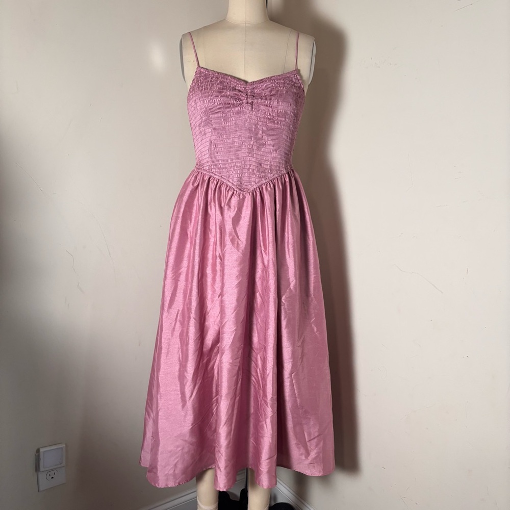 Pink HUTCH 50s/60s style dress with ruched bodice and pleated skirt